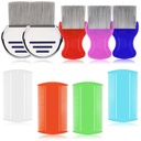 LABOTA 9 Pcs Lice Combs, פלמה קומבס, שיער Comb Double Sided Fine Tooth Combs, Removal Dandruff Comb עם שיני מתכת, Stainless Steel Louse ו Nit Comb עבור טיפול ראש Lice