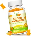 Calcium Magnesium Zinc Gummies עם ויטמין D3 ו-K2, High Absorption Magnesium Glycinate Potassium עבור Immune ו Calm Mood, כתום פלאמור 60mies