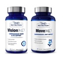 1MD Nutrition MoveMD & VisionMD תמיכה משותפת ו- Eye Care - Collagen, Hyaluronic Acid, Astaxanthin, OptiLut Lutein, Zeaxanthin