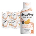 Freeflow Fit Energy Shots, Orange Slice, Natural Caffeine Boost עם L-theanine, גינזנג, ויטמינים, Prebiotics, Electrolytes (24 Count, 2oz Shots)