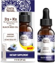 GuruNanda Wellness Bundle: נוזל אשוגנדה עם Bacopa (1 Fl Oz) עבור Focus & הירגעות תמיכה & Black Seed שמן (2 Fl Oz) עם ויטמין D3, K2 & E עבור Immune Boosting - טבעוני & non-GMO