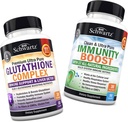 Glutathione Complex with Milk Thistle Extract, ויטמין C & Quercetin + 17-in-1 Immunity Boost תוספת עם Elderberry, ויטמין C, Echinacea & Zinc - מקדם Liver & Immune תמיכה תמיכה