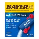 Bayer Rapid אבקת הקלה Packs with Aspirin & Caffeine, Dissolvable Fast Acting Pain Relief for Headache, שריר וכאב גוף, Raspberry Flavor (Packaging עשוי להשתנות), חבילת של 3 x Count 10