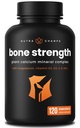 תוסף Calcium עבור כוח העצם | Plant Calcium Citrate + ויטמין D3, K2, Magnesium, Zinc, Potassium, Boron & Strontium | Premium תוספת Powerעצם Health & Density Complex
