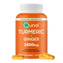 Qunol Turmeric Curcumin עם Black Pepper & ג'ינג'ר, 2400 מ"ג פלט Turmeric עם 95% Curcuminoids, תוספת כוח, שיפור Absorption, תמיכה משותפת, 105 הרוזן הרוזן