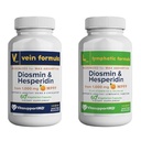 VITASUPPORTMD - Vein ו Lymphatic Formula Bundle, Diosmin Hesperidin 1000 מ"ג, 2x60 קפסולות, MPFF Complex for Circulation, Lymphatic ו- Vein תמיכה תמיכה