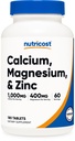 Accost Calcium, Magnesium & Zinc Tablets 1,415 מ"ג, 180 טבליות - ויטמין / חלבון תערובת תוספת, 60 משרתים - Gluten Free, non-GMO