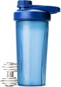 Mr. Pen- Shaker Bottles for Proteins with Twist Cap, 28 oz, Blue Protein Shaker Bottle with Wire Whisk Ball