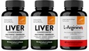 Liver של Sandhu's Liver Renewse & L-Arginine עם Nitric Oxide Precursor קפסולות | תמיכה ב- Immune, Digestive Health, Energy and Healthy Circulation