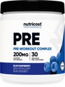 אבקת תרכובת Pre-Workout (שרתים, פטל כחול) - תוספת טרום עבודה עם Beta-Alanine, Tairine & Amino Acids