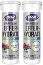 Now Sports Nutrition, Effer-Hydrate, Electrolyte Supplement, Recovery*, המעורב ברי, 10 טבליות (Pack of 2)