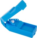 EZY DOSE Pill Cutter ו-Splitter עם Dispenser, Cuts Pills, ויטמינים, Tablet, Stainless Steel Blade, Travel Sized, Safely Cut Pills and Vietnams, Easy to Use, Color May Vary, BPA חינם