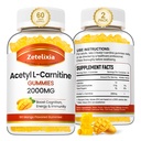 2 Pack Acetyl L-Carnitine Gummies, L-Carnitine Supplement for Women & Men, Nutrition Supplement for Boost Energy, Immunity & Brain Health, Vegan, Non-GMO, Mango Flavor, 120 Count