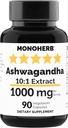 MONOHERB Ashwagandha לחלץ 1000 מ"ג - 90 קפסולות צמחוניות