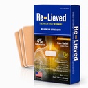 Re-Lieved 4% Lidocaine Patches כוח מקסימלי - אלומיניום חינם, עמיד למים ו USA Made - Superior Sticking Pain Relief Patches Quickly Relieves Back, Joints, כאבי שרירים 3x6 Inches (31 Count)