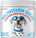 LEGITPET כלבים ויטמינים - 30 Multivitamins Chews w/Glucosamine Chondroitin, Probiotics Digestive Enzymes ו- אומגהs - תוספת לבריאות כוללת - תמיכה משותפת, בריאות החיסון, עור ובריאות הלב