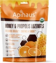 דבש ופפוליס Lozenges Orange Flavor, Freshens Breath - Soothes aגרון- Immune תמיכה עם ויטמין C, ויטמין D ו Zinc, 20 Count