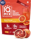 אבקת IQMIX hydrotion Electrolyte - 4in-1 פורמולה להשקה, בהירות נפשית, Mood and Recovery - Sugar-Free Drink Mix, Keto, Magnesium L-Threonate, Lion's Mane - 40 Count Blood Orange Orange Orange