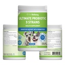 Pet WellBeing Ultimate Probiotic 9 Strains for Dogs & Cats - תומך ב- Gut Microbiome ו- Digestion, Immune System Care, Urinary Tract Health, FOS, 2.5 מיליארד CFU - 11.29 oz (320 גרם) אבקה
