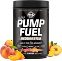 PMD ספורט משאבת דלק Ultra Medium Stim - Premium Pre Workout אבקה ושומן, מוקד גדול יותר, אנדורנס & Recovery, Premium Creatine, Arginine & Beta Alanine - Peach Nectarine (30 משרתים)
