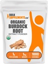 BulkSupplements.com אורגני Burdock שורש אבקת - Burdock Rootאבק, Herbal Supplement - טבעוני וגלוטן חינם, 1g לכל המשרת, 1kg (2.2 lbs) (Pack of 1)