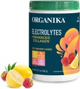 Organikа Electrolytes with Enhanced Collagen אבקת עבור נשים וגברים - 13 oz - Zesty Lemon Brad-Flavored Effervescent אלקטרוליטה ושותה קולג'ן תערובת - הידרציה, ניידות, עור, שיער וציפורים