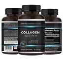 תמיכה קולג'ן (Type I, II, III, V, X) Avian שטרןum hydrolyzed Collagen Skin Peptides Collagen Support with Hyaluronic Acid + חלבון מורכב + טבעי תוסף (180 קפסולות)