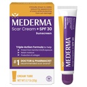 Mederma Scar Cream Plus SPF 30 - טיפול סקר מתקדם, מוגן מפני נזקי השמש, מקטין את הופעת סקרים מאקנה, ברנס, ניתוח ופציעות, 0.7 oz