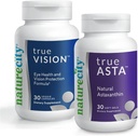 NatureCity Vision Support Bundle: TrueVision Eye Health Formula, 30 קפסולות Veggie + TrueAsta Marine