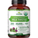 Zazzee USDA אורגני חלב תמצית 50:1, 80% Silymarin Flavonoids, 200 קפסולות טבעוניות, 6 + חודש אספקת, Silybum Marianum, Liver Support & Detox תמיכה, אורגני All-Natural, non-GMO, Made בארה"ב