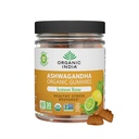 OrganIC INDIA Ashwagandha חניכיים לגברים ונשים - תוספת מתח, KSM-66 Ashwagandha Root, תוספת כוח, Calm Chews, טבעוני, non-GMO - לימון Lime, 60 מסטיקנים