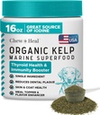 תוסף Kelp לכלבים - 16 oz של אבקת Kelp גרנולים עם 5cc Spoon - טוב עבור תפקוד Thyroid בריא, להפחית את פלס השיניים ובריאות העור - Made בארה"ב