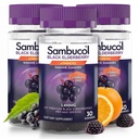 Sambucol Black Elderberry Gummies - Elderberry עם Zinc ו ויטמין C למבוגרים, Sambucus Elderberry חניכיים, Immune תמיכה חניכיים - 30 Count, 3 Pack, 3 Pack