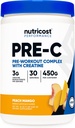 תרכובת Pre-C Pre-Workout עם Creatine (Peach מנגו | 30 משרתים) אבקה - Boost Fintes Routines, 450g