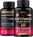Benfotiamine 300 מ"ג - תמיכה עצבית, אנרגיה ומטבוליזם תמיכה - Benfotiamine תוסף שומן-Soluble ויטמין B1 - ביו-זמינות גבוהה & Absorbable - עם Thiamin, ויטמין B12 & B6 - 90 קפסולות
