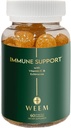 WeEM Immune Support Gummies - ויטמין C - Zinc - Echinacea - תמיכה במערכת הבריאות - אלטרנטיבה גלולות, גלוקוז-חינם, תוספת טבעית לילדים ומבוגרים - 1 Pack