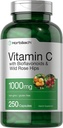 Horbäach ויטמין C 1000 מ"ג | 250 קפסולות | עם bioflavonoids ו Rose Hips | Non-GMO, Gluten Free Supplement