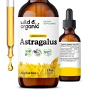 Wild & Organic Astragalus Tincture - תמיכה כספית טיפות w / Astragalus Root Extract - Herbal תוספת עבור Calmness & להירגע - טבעוני, סוכר ואלכוהול חינם - 2 fl oz