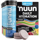 Nuun Energy Electrolyte Tablets עם גינזנג, קפאין מפלט תה ירוק, ויטמין B12, B6, B5, Magnesium & 4 אלקטרוליטים אחרים, Gluten Free & טבעוני, מעורב פלבקטורים, 4 Pack (40 משרתים Total)