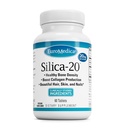 EuroMedica Silica-20 - תוספת תמיכה מבנה העצמות ויצירה קולג'ן - שיניים חזקות ותמיכה בכחון בריא - מסייעות לשיער, עור וציפורים בריאות - 60 טבליות (30 משרתים)