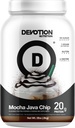 אבקת חלבון Devotion חלבון אבקת בלגן | Gluten Free, Keto Friendly, No added Sugars | 1g MCT | 20g Whey & Micellar חלבונים | 2lb Tub (Mocha Chip)