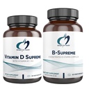 עיצוב בריאות ויטמין D העליון + B-Supreme Essentials Duo - 5000 IU ויטמין D3 + ויטמין K, Active B Complex (2 Product Set)