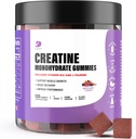 Creatine Gummies - Creatine Monohydrate Gummies עבור גברים ונשים - 5g של Creatine Monohydrate להגדלת לשרת - פוקוס, כוח, אנדורנס - בניית שריר, סוכר חינם, Vegan, non-GMO 120 Ct