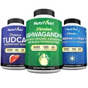 Nutrivein Premium TUDCA, Berberine תוספים, ו- Ashwagandha תוספי Bundle: High-Absorption Berberine Complex, Ashwagandha Root Extract, & TUDCA עבור Detox, Vitality & Well-Being