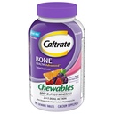 Caltrate Chewables 600 +D3 Plus מינרלים Calcium ו ויטמין D, סוכר חינם, צ'רי, כתום ופירות פונץ ', 90 ספירה