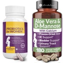 פרוביוטיקה לנשים עם Aloe Vera, ו- D-Mannose עבור בריאות שלמה תמיכה: UTI; BV; YI, ו- Vaginal בריאות הוא non-GMO - טבעוני עם 240 גלולות Veg