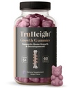 TruHeight Growth Gummies (Grape) Natural Growth & Development תוסף עבור ילדים ובני נוער - ויטמין D, K, Calcium & Ashwagandha - עצמות מחזקות ויטמין D3 K2 - ויטמין Picky Eater לילדים - גיל 5 + 5 + 5 + ימים