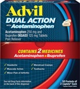 עו"ד כפול פעולה משותפת עם Acetaminophen, 250 Mg Ibuprofen ו 500 Mg Acetaminophen Per Dose (2 Dose Equivalent) עבור 8 Hour כאב הקלה - 2 Count X 50