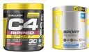 C4 Ripped Sport Pre Workout אבקת פירות Punch - NSF מוסמך לספורט + סוכר חינם & C4 ספורט טרום עבודה אבקת Blue Raspberry - Pre Workout Energy
