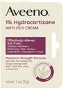 Aveeno מקסימום כוח 1% hydrocortisone Anti-Itch Cream, משולש Oat, Aloe & ויטמין E עבור Itch הקלה מ Eczema, Psoriasis, Insect Bites, הרעל Ivy, Oak & Sumac & Detergents, 1 oz